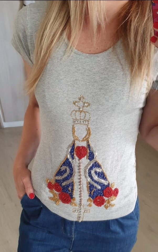 T-shirt Cinza Nossa Senhora Aparecida