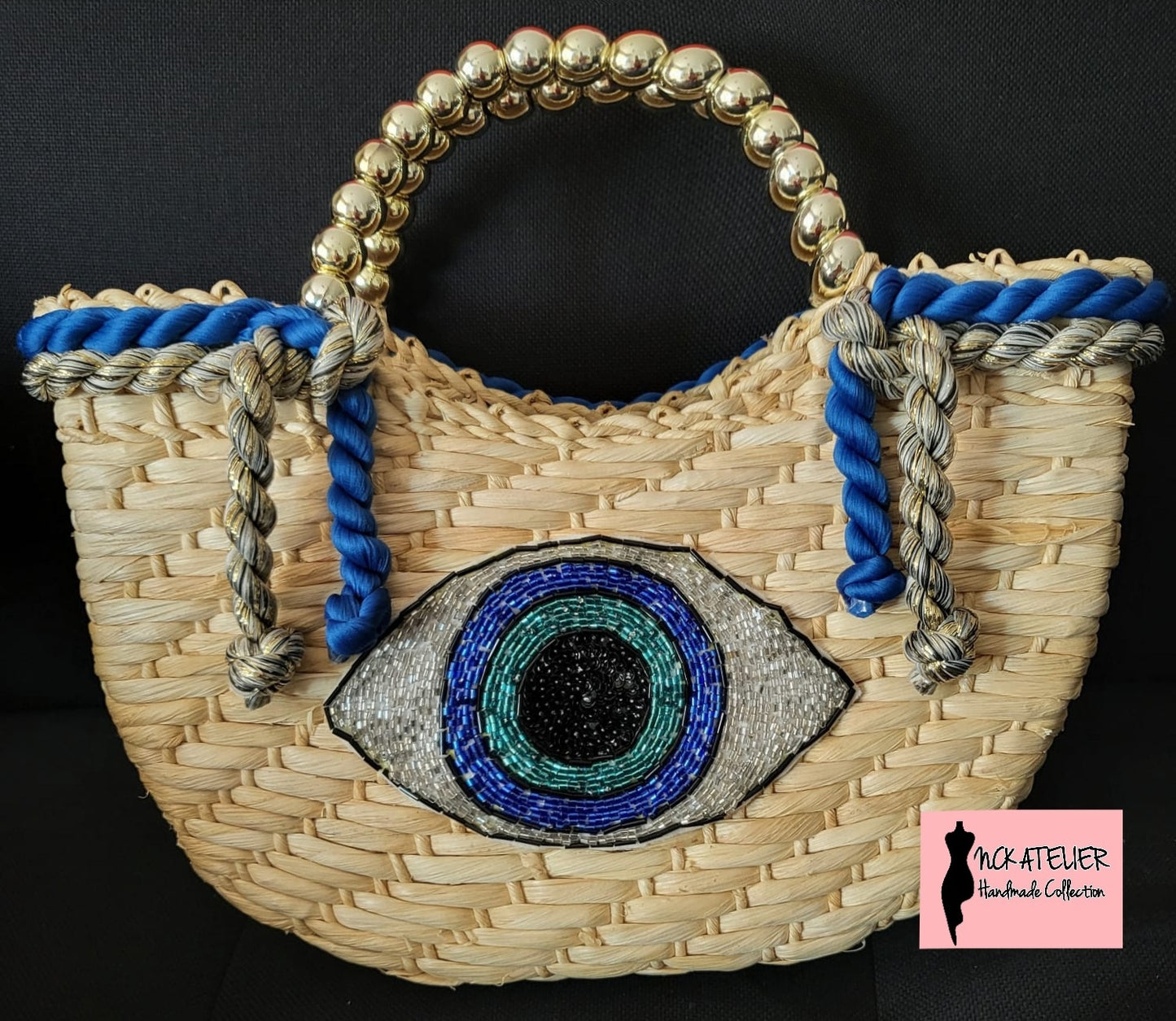 Bolsa de Palha Bordada