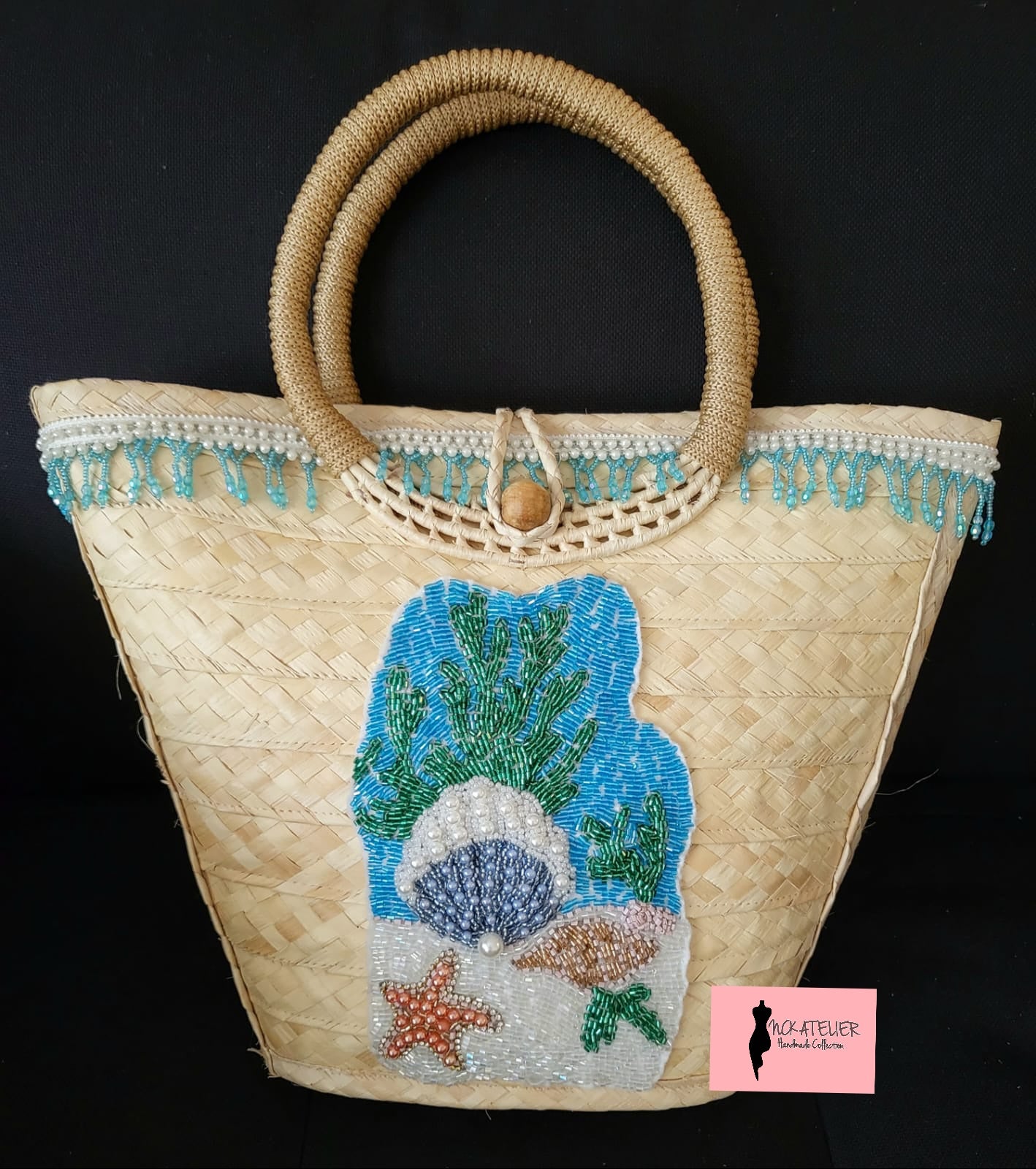 Bolsa de Palha Bordada