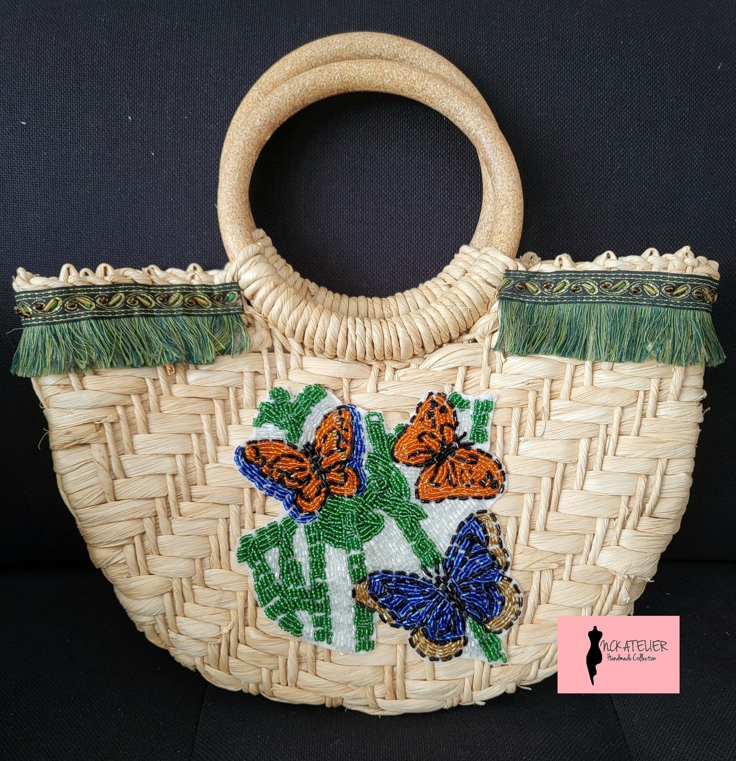 Bolsa de Palha Bordada