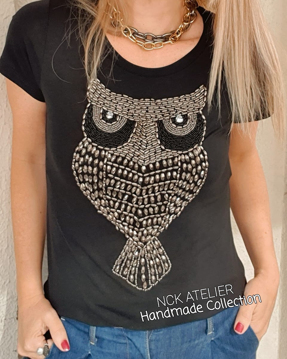 T-shirt Preta Coruja