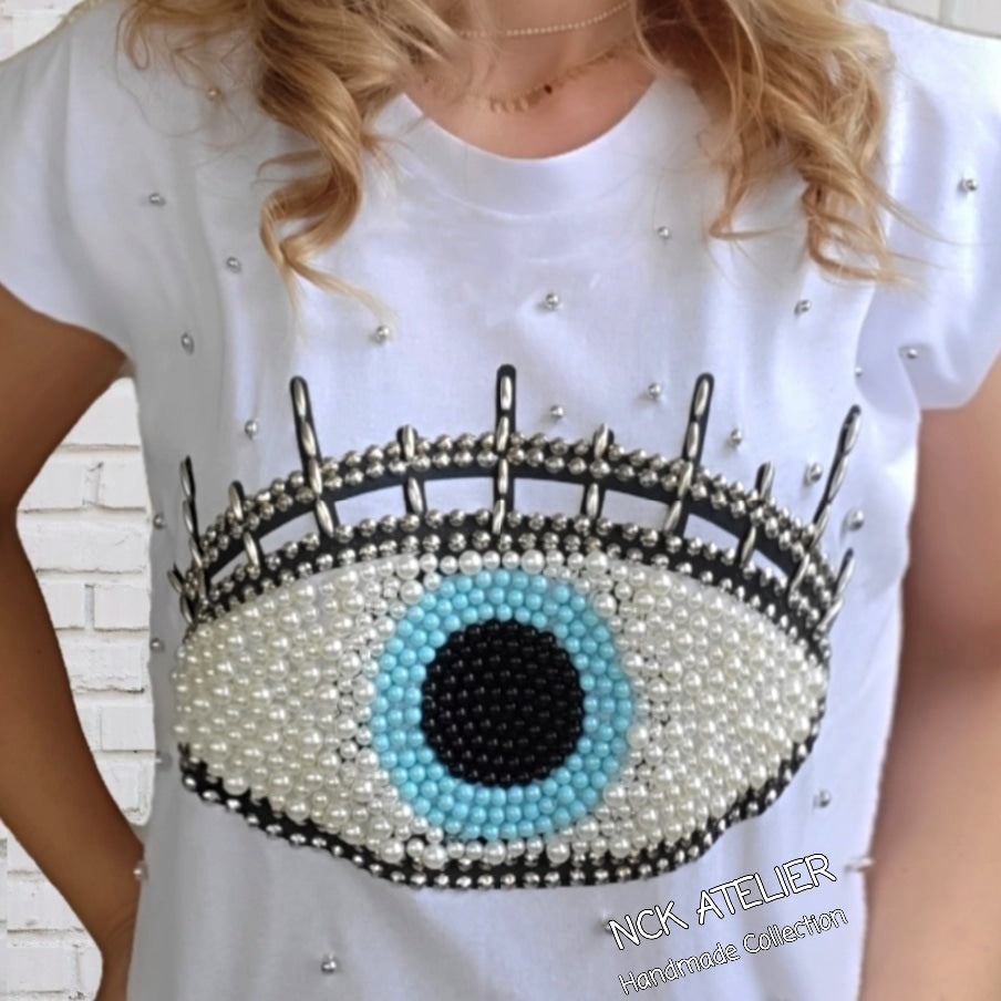 T-shirt Branca Muscle Olho Grego