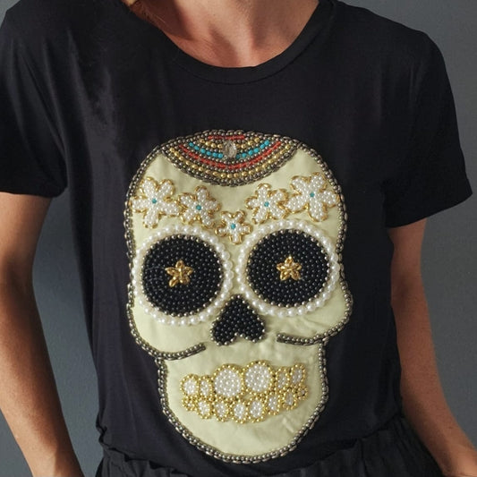 T-shirt preta caveira
