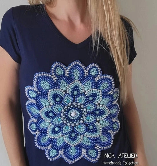 T-shirt Azul Marinho Mandala