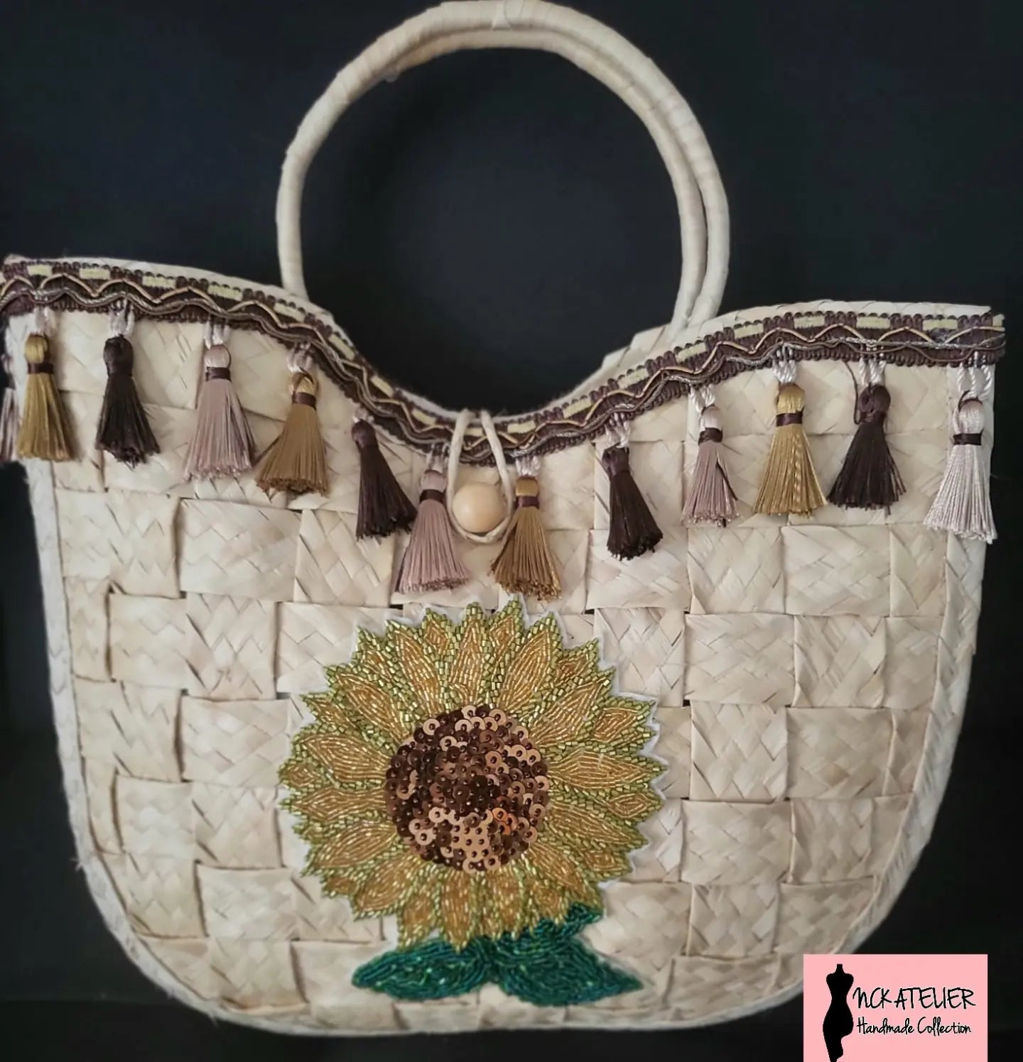 Bolsa de Palha Bordada