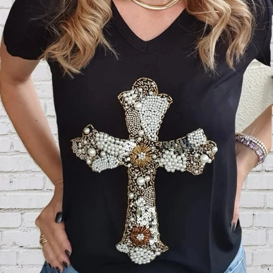 T-shirt Preta Cruz