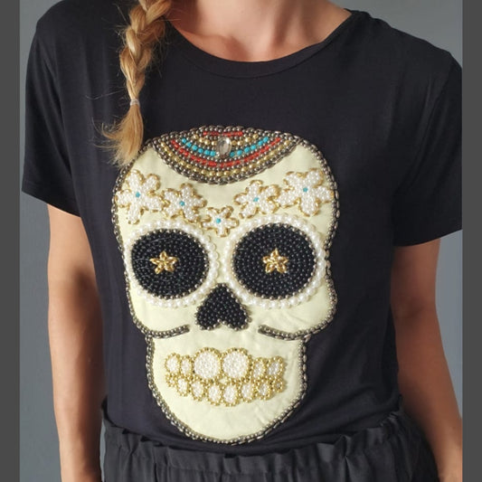 T-shirt preta caveira
